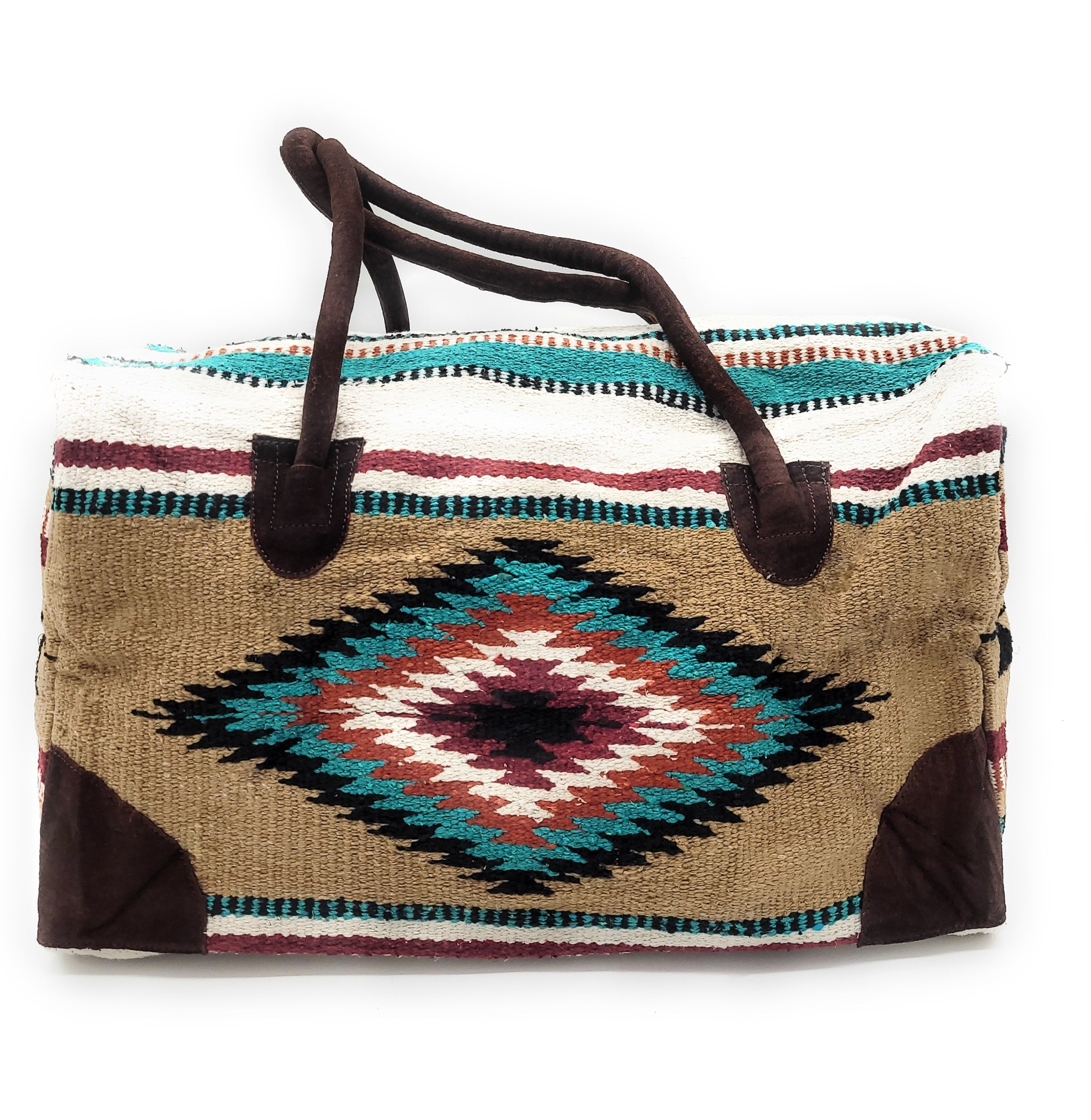Bundle Deal-The Diego Go West Gift Bundle - Set Of 2- Weekender Bag + Wood Flower Teal Earrings - Ranch Junkie Mercantile LLC